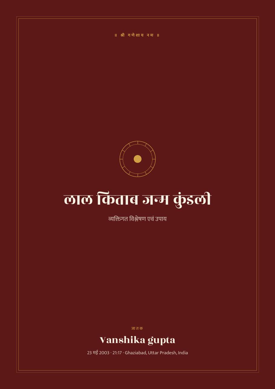 Sample report page — Cover Page